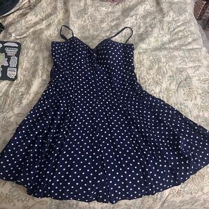 Navy Polka Dot Dress